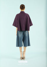 Purple Pleated Shirt