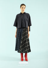 Navy Pleated Shirt