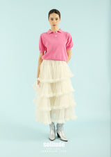 Hot Pink Fine-Knit Buttoned Top
