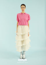 Hot Pink Fine-Knit Buttoned Top