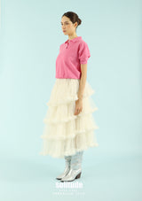 Hot Pink Fine-Knit Buttoned Top