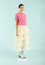 Hot Pink Fine-Knit Buttoned Top