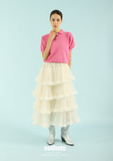 Hot Pink Fine-Knit Buttoned Top