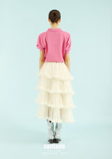 Hot Pink Fine-Knit Buttoned Top