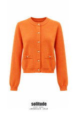 Orange Gold Button Cardigan