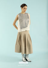 Beige Laser-Printed Tank Top