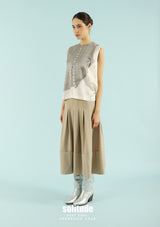 Beige Laser-Printed Tank Top