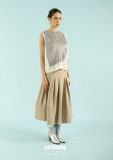 Beige Laser-Printed Tank Top