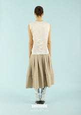 Beige Laser-Printed Tank Top