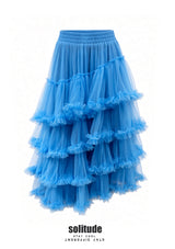 Vivid Blue Multi-Layer Tulle Skirt