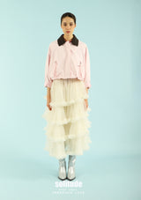 Beige Multi-Layer Tulle Skirt