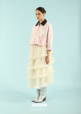 Beige Multi-Layer Tulle Skirt