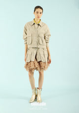 Latte Beige Short Tulle Skirt