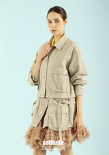 Latte Beige Short Tulle Skirt