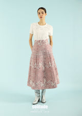 Pink Jacquard Patterned Skirt
