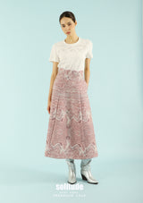 Pink Jacquard Patterned Skirt