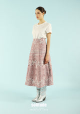 Pink Jacquard Patterned Skirt