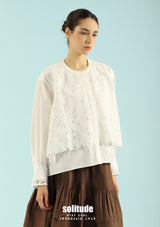 White Lace Mixed Layered Shirt