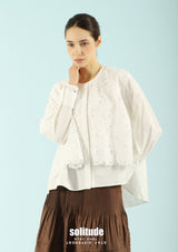 White Lace Mixed Layered Shirt