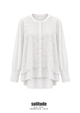 White Lace Mixed Layered Shirt