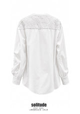 White Lace Mixed Layered Shirt
