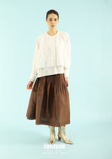 White Lace Mixed Layered Shirt