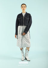 Zip-Up Denim Cropped Jacket