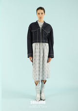 Zip-Up Denim Cropped Jacket