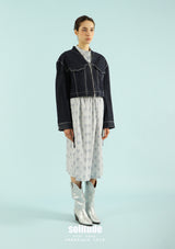 Zip-Up Denim Cropped Jacket