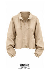 Nude Zip-Up Woven Jacket