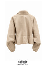 Nude Zip-Up Woven Jacket