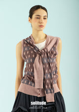 Maroon Patterned Knotted Vest
