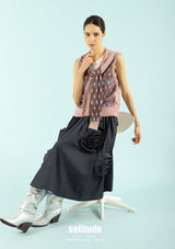 Maroon Patterned Knotted Vest