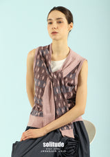 Maroon Patterned Knotted Vest