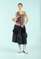 Maroon Patterned Knotted Vest