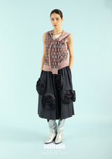 Maroon Patterned Knotted Vest