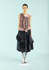 Maroon Patterned Knotted Vest