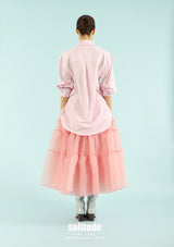 Pink Embroidered Long Sleeves Shrit