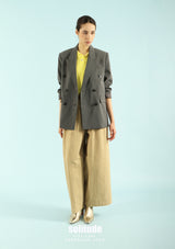 Charcoal Double Breasted Striped Blazer