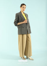 Charcoal Double Breasted Striped Blazer