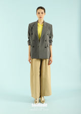 Charcoal Double Breasted Striped Blazer