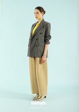Charcoal Double Breasted Striped Blazer