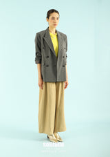 Charcoal Double Breasted Striped Blazer