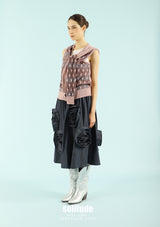 Maroon Patterned Knotted Vest