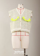 Neon Tweed Vest