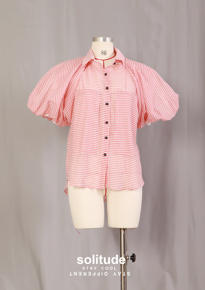 Pink Bubble Striped Shirt