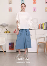 White Pleated Sleeveless Top