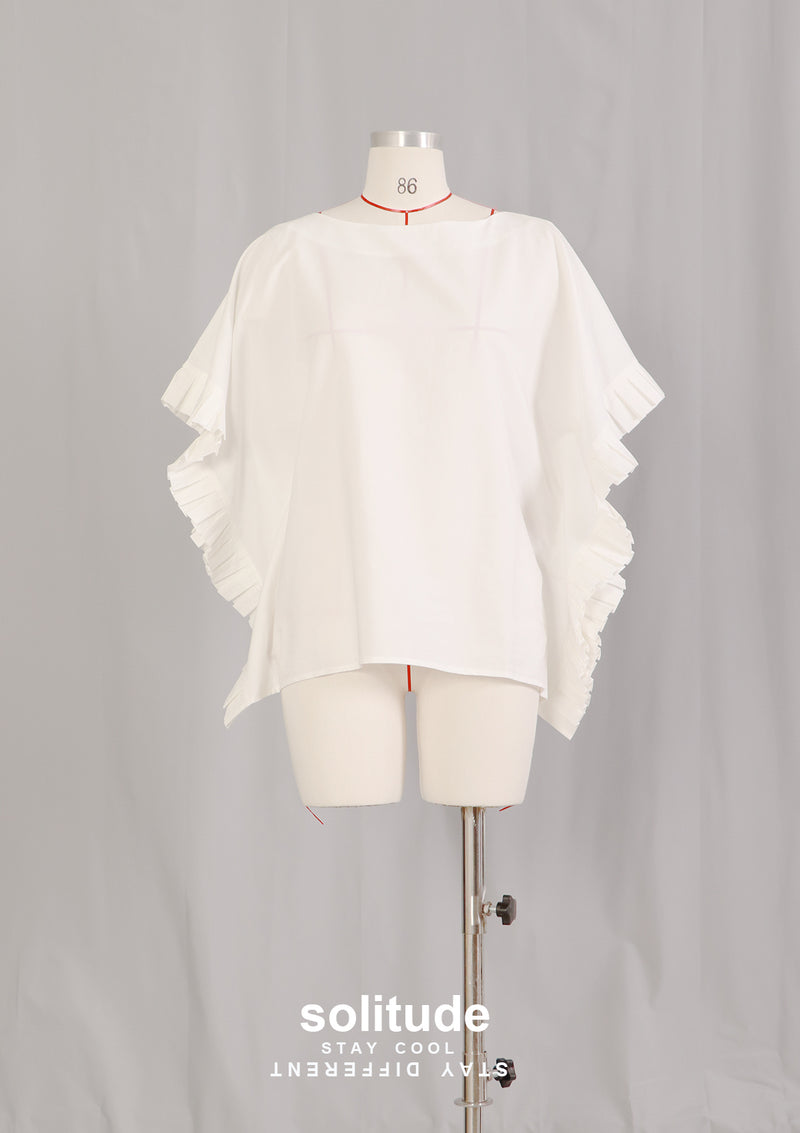 White Pleated Sleeveless Top