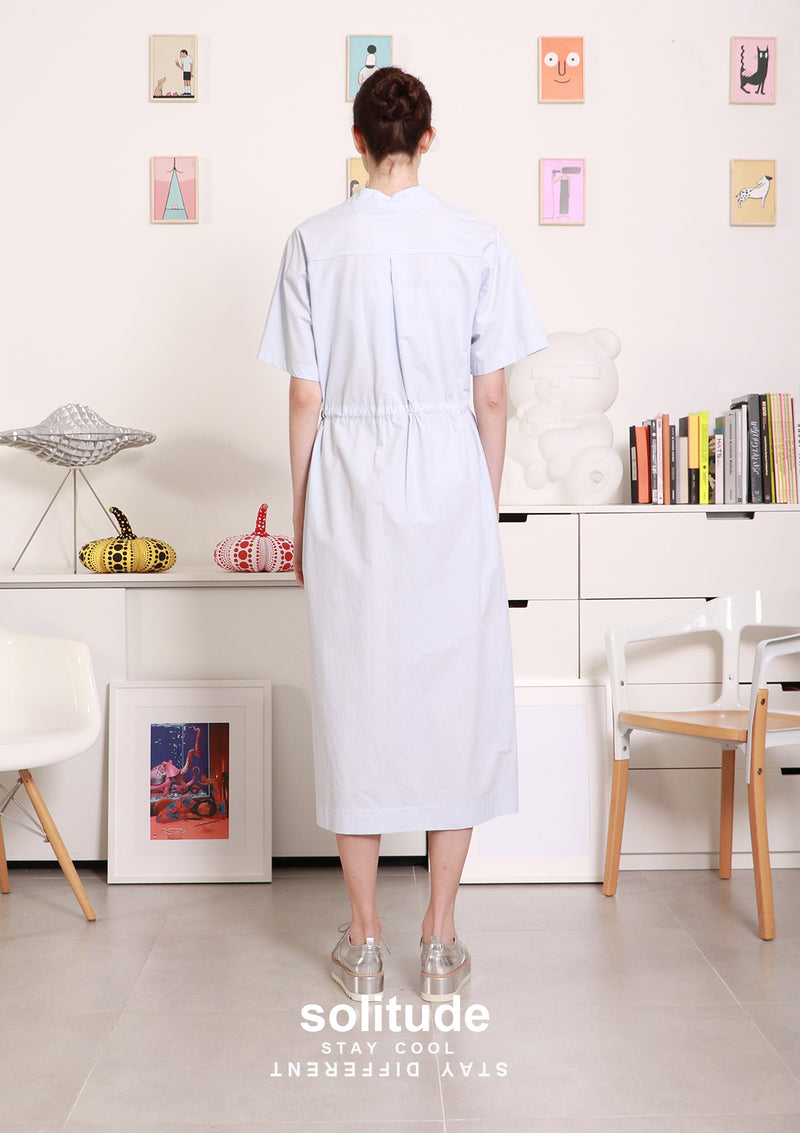 Powder Blue Drawstring Dress