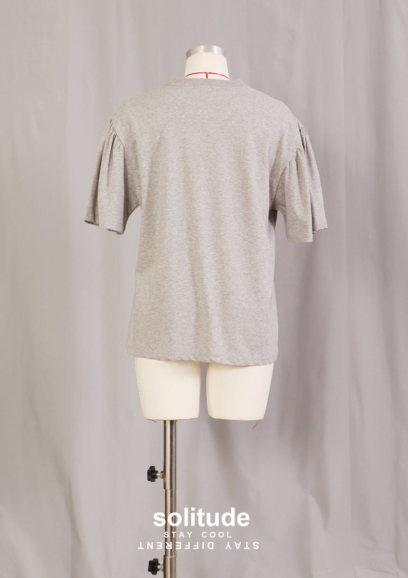 Grey Embroidered Tee